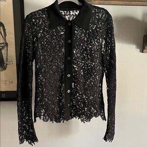 H&M Black Lace Blouse